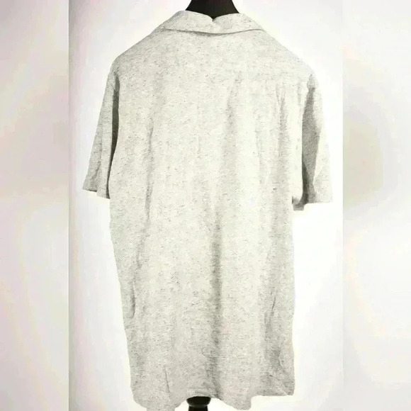 GOOD MAN BRAND Grey Ecru Melange Victory V-Neck  Cotton Polo Tee Shirt Small - Picture 3 of 7